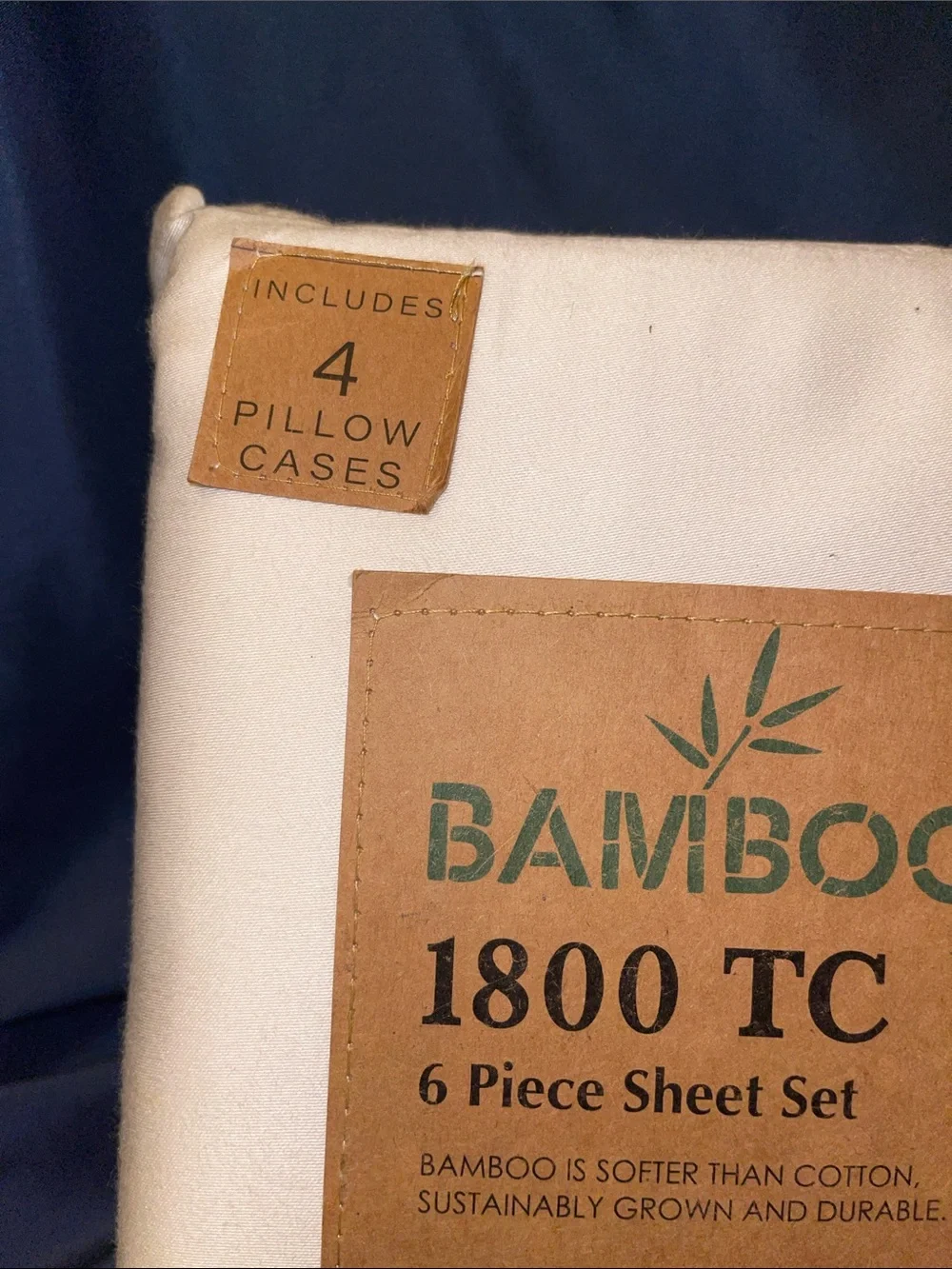 BAMBOO Rich 1800 TC Queen Sheet Set - Cream